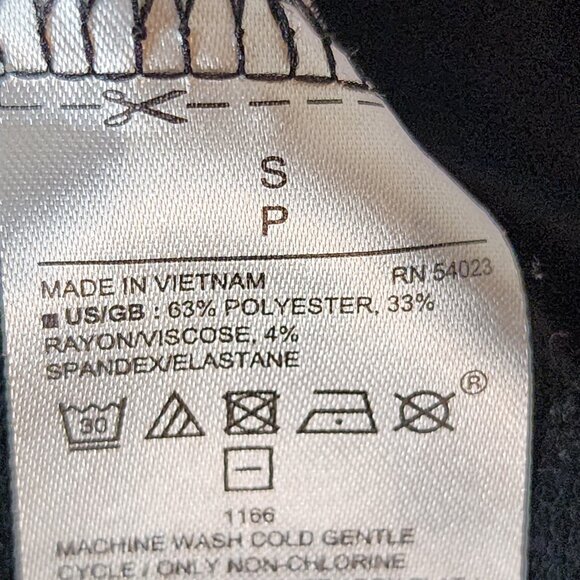 Banana Republic Black Grey Crew Neck 3/4 Sleeve Litwt Poly Rayon Span Top Size S - Picture 15 of 16